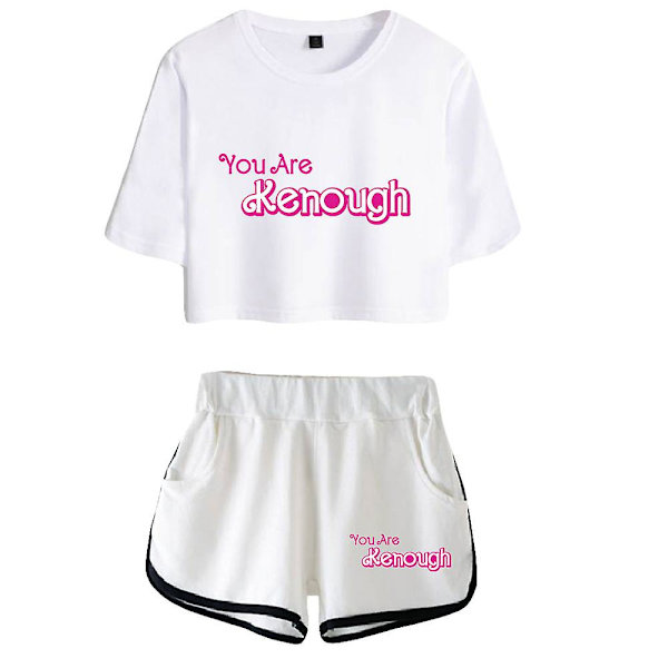 I Am Kenough Merch 2023 Uusi elokuva, kaksiosainen set , lyhythihainen, napapaita + shortsit Hauskat naisten setit syntymäpäivälahja style 3 M