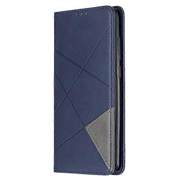 Geometriskt Mönster Ställ Läder Korthållare Fodral Kompatibelt För Xiaomi Redmi Note 8 Pro Blue