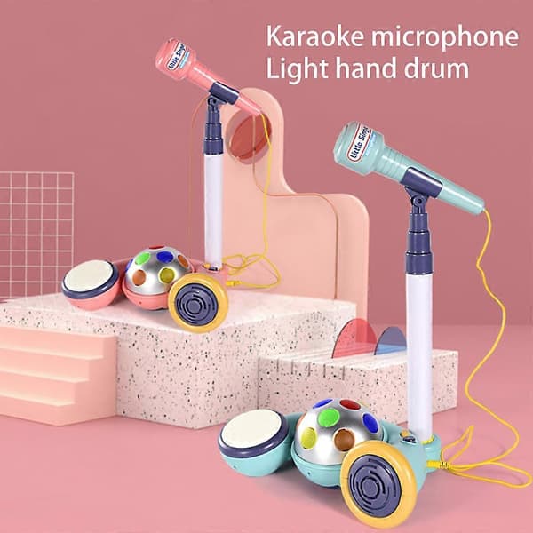Morsom karaokemaskin for barn med mikrofon og justerbart stativ