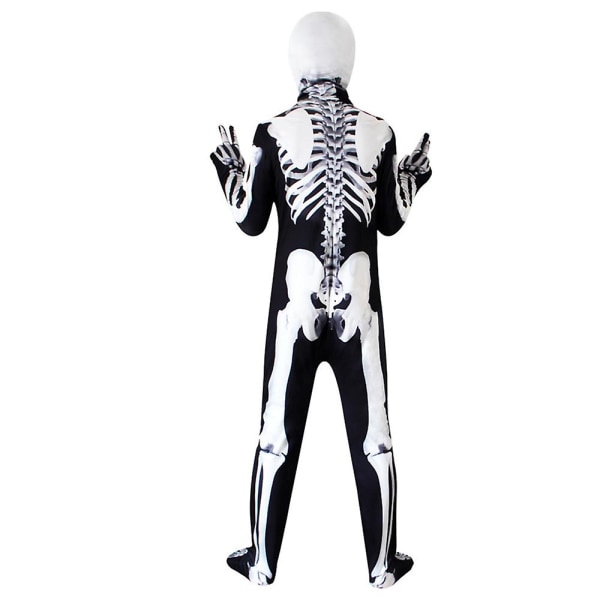 Halloween fest för barn tonåring skelett Cosplay kostym Jumpsuit Set 10-11 Years