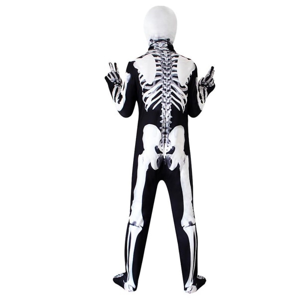 Halloween fest för barn tonåring skelett Cosplay kostym Jumpsuit Set 5-6 Years