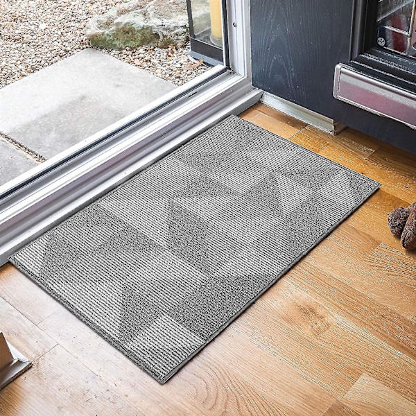 Liukumaton sisämatto 50 * 80cm Pehmeä ovimatto Konepestävä Imukykyinen & Kestävä Harmaa ulko-ovimatto