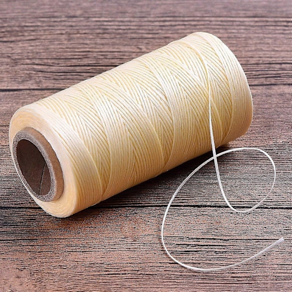 260m 150d 1 mm Läder Sytråd Vaxad Tråd Snöre För Läderhantverk Diy (Beige)