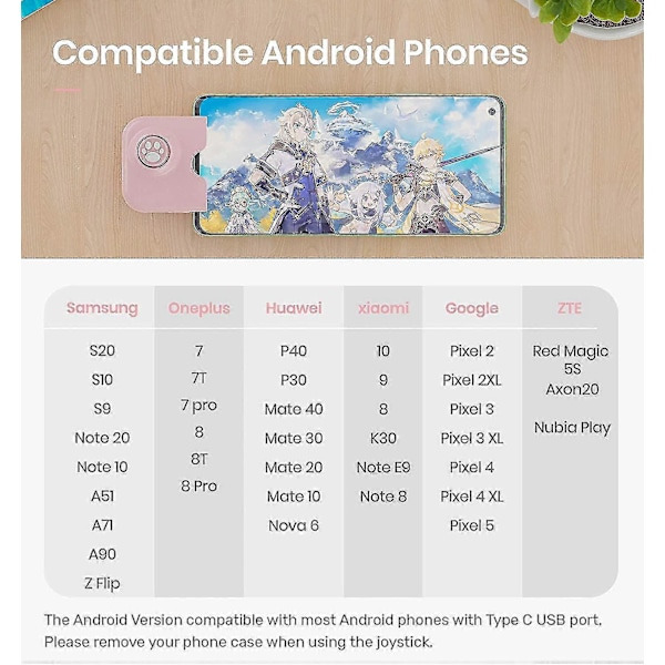 yao n1 pro mobiilipeli ohjain joystick Android-puhelimille (Android-versio 10 tai uudempi)
