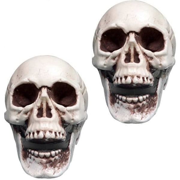 Tomaibaby 6 st Halloween Dödskalle Dekorationer - Plast Skelett Halloween Ornament - Realistisk Dödskalle Dekor för Halloween