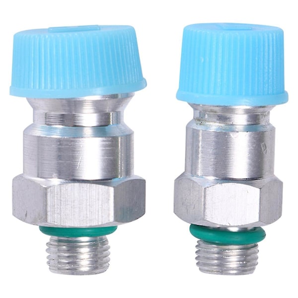 2 stk. Universal R134a Pneumatisk Fitting Høj-lavtrykskobling Bil Aircondition Kølemiddel Påfyldning (højtryk + lavtryk, med kerne + Li