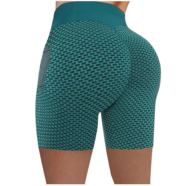 Tflycq Dam Stretch Leggings Fitness Löpgymnastikfickor Aktiva Shorts Yogabyxor Green XL