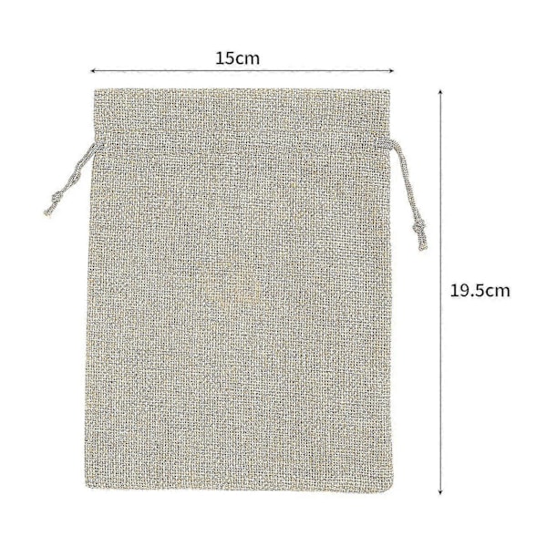 20 stk. Jute Poser med Snøring for Bryllupsgaver og DIY Håndverk