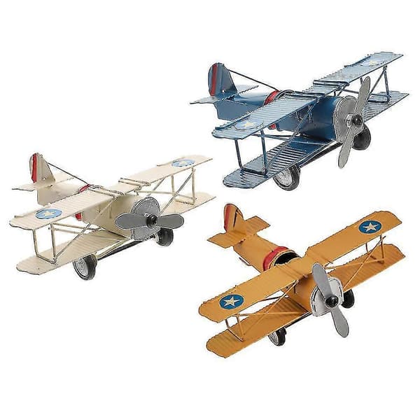 3 st Retro Flygplansprydnad Järnflygplan Vintage Flygplansmodell Järnflygplan