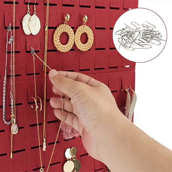 300 hål filt hängande förvaringsväska Bärbar smyckeshållare Halsband Armband Örhänge Ring Organizer Display Vägghängare black
