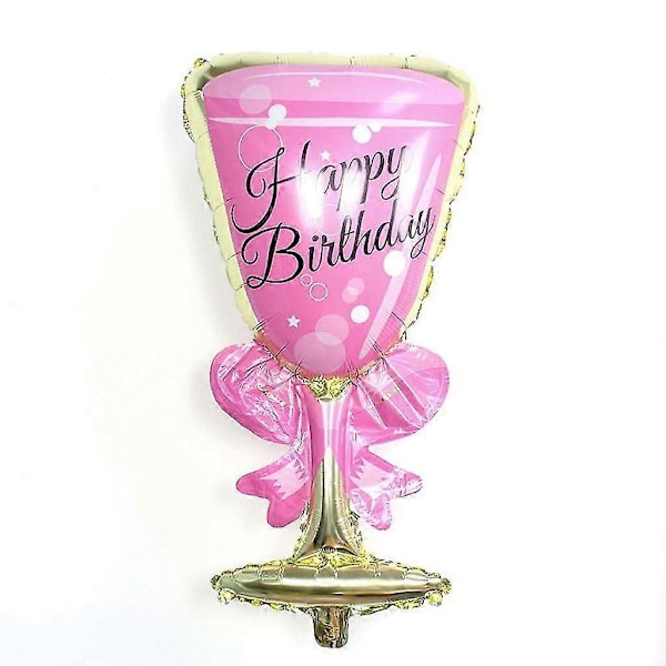 Jumbo Pink Champagneglas Folie Ballon Fødselsdagsfest Dekoration Forsyninger
