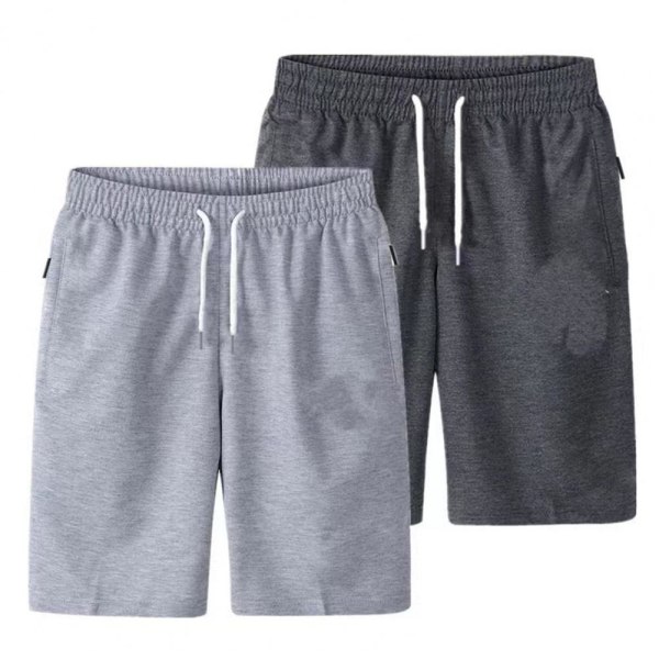 Cargo Shorts Elastisk midja Tunn Lös ficka Dragsko Cargo Shorts Dark Gray M