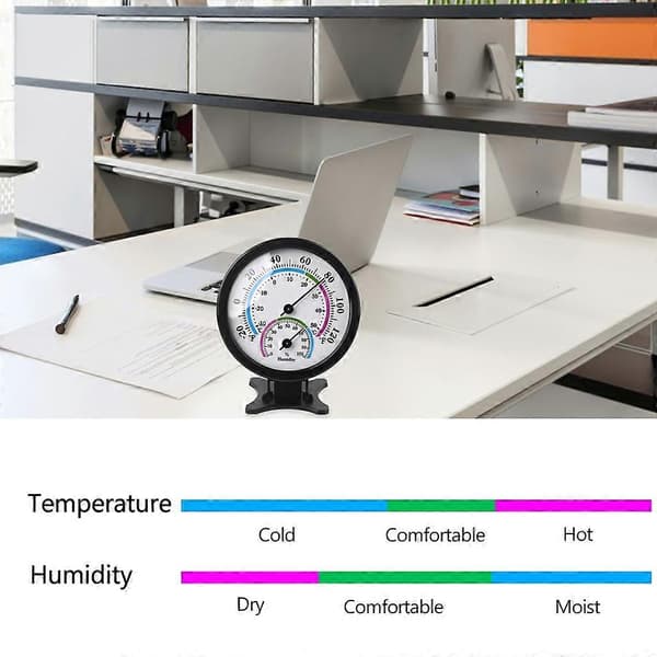 Højpræcisions dial indikator termometer til terrasse pool køkken have sort