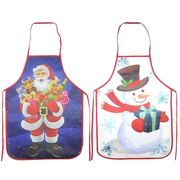 2 st Julgransförkläde Jultomtemönster Förkläde Kreativt Köksförkläde