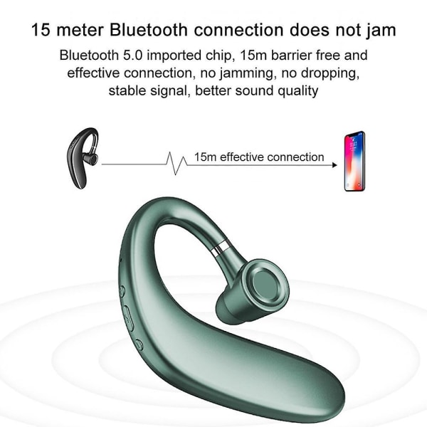 Bluetooth kuuloke, langaton Bluetooth kuuloke V5.0 35 tuntia puheaikaa handsfree-kuulokkeet melunvaimennusmikrofonilla, yhteensopiva iPhonen ja Androin kanssa green