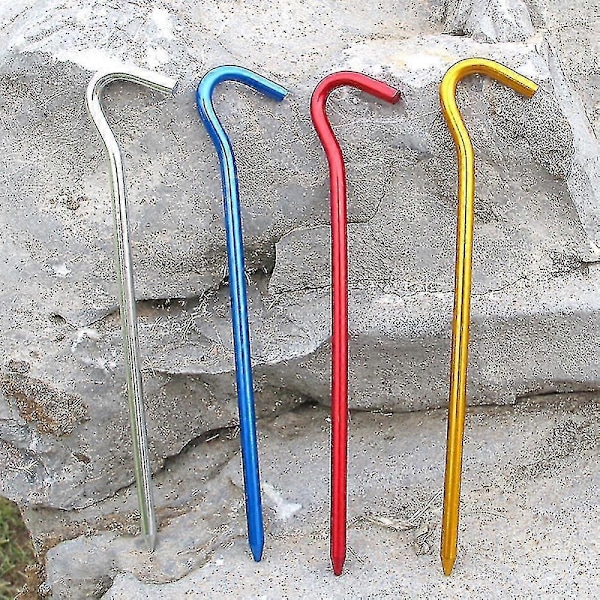 Blå 4st Utomhus Camping Vandring Legering Tältpinnar Tillbehör CUL