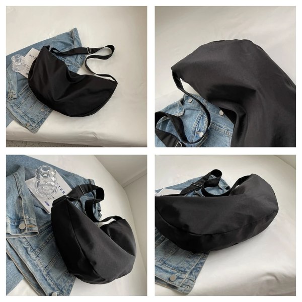 Damer Canvas Axelväska Handväska Messenger Bag Shopping Bag Black