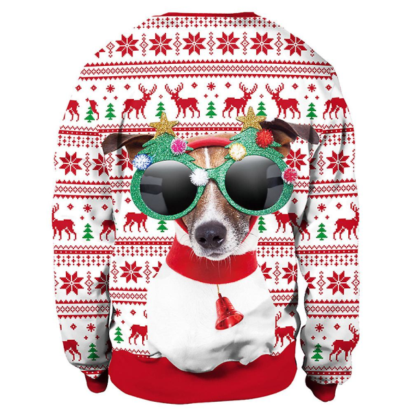 Par Printed tröja Kvinnor Män Unisex långärmad tröja Jumper Xmas Party Nyhet Toppar Semesterpresent style 3 M