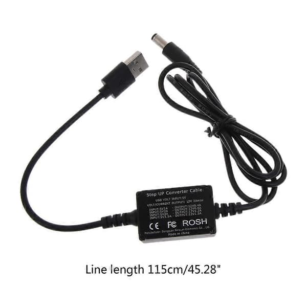 USB til DC5.5x2.1mm Strømregulator Opladerkabel Ledningsforstærker 5V til 12V Ledning