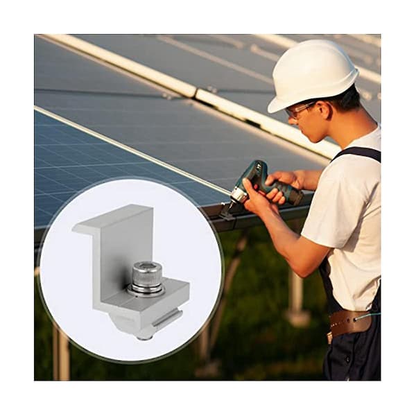 12 stk. Solcellemodulbeslag Endeklemme, Endeklemme, Sideklemme til PV Solcellemodul Tagmontering (