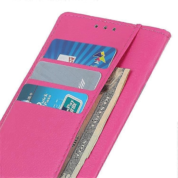 Kompatibelt Plånboksfodral för Samsung Galaxy A26 5G PU Läder Telefonskal Litchi Textur Pink