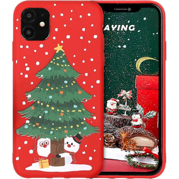 iPhone 13 -kuori, pehmeä TPU Joulupukki Joulu Punainen Kuori iPhone 13:lle, Joulukuusi