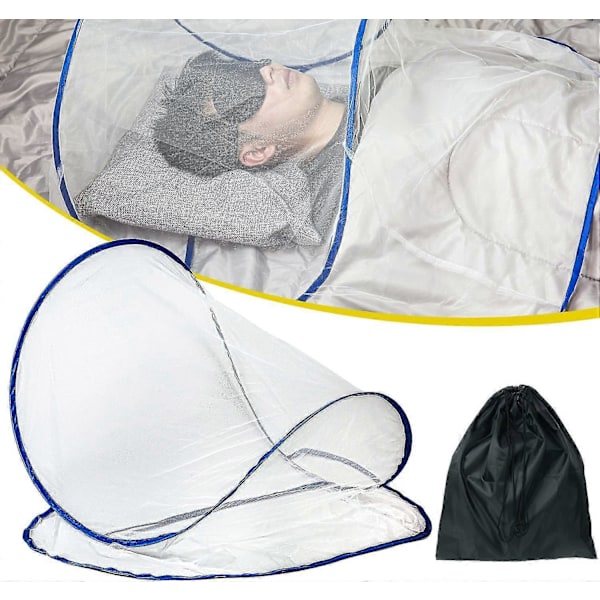 Ultralet Bærbart Pop-up Myggenet Telt, Mini Foldbart Myggenet til Hovedet, Sovesæk Myggenet til Sengelinned Camping Rejser Terrasse, Vejer Kun 0.