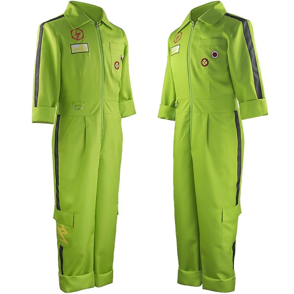 2023 Game Anime Danganronpa Kazuichi Souda Cosplay-asu peruukki Vaaleanpunaiset hiukset Vihreät haalarit puvut Halloween-karnevaalipuku suit wig XXL