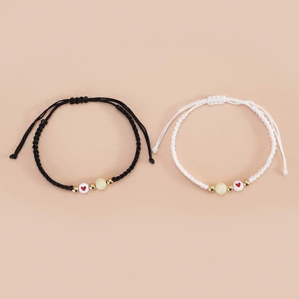 Handvävd Love Lovers Sisters Novel Luminous Armband Justerbart Handrep