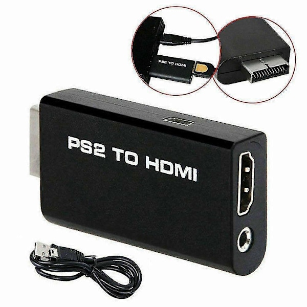 PS2 till Audio Video Converter Adapter AV-kabel för 2