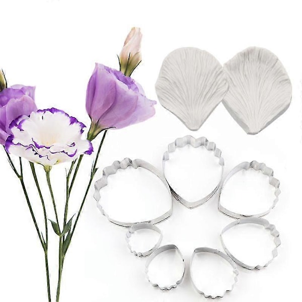 9 st/set Kakform Blomblad Form Bakform