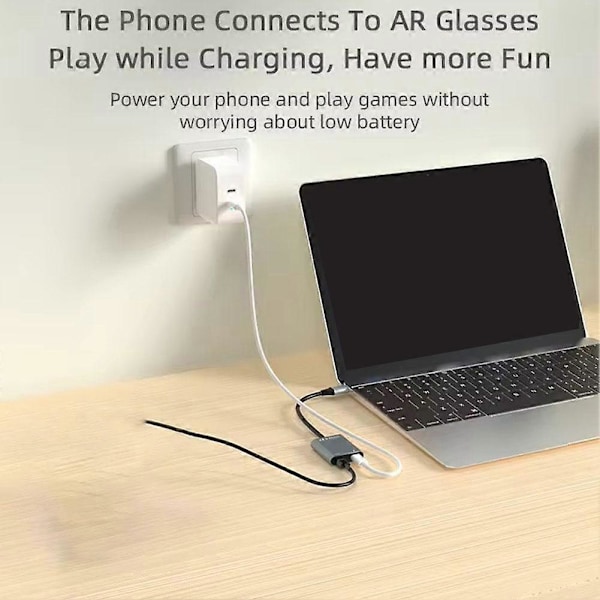 USB-C - HDMI-yhteensopiva HUB-telakointiasema HDMI 4K Type-c -sovitin AR/VR:lle