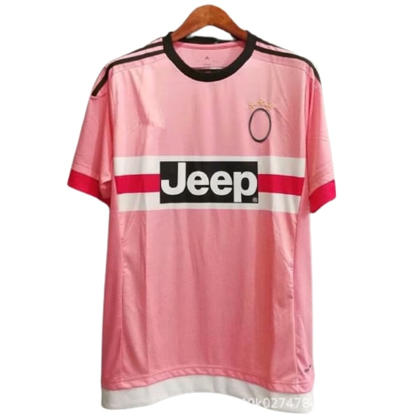 Retro tröja säsong 15-16 Juventus kortärmad rosa fotbollsdräkt NO.7 RONALDO XL