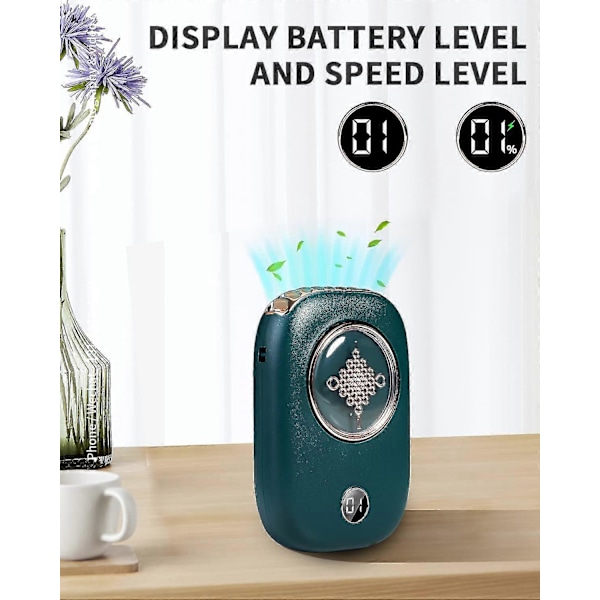 3-nopeuksinen henkilökohtainen ladattava kannettava minituuletin, 2000 mAh akku, LED-näytöllä ja johdolla