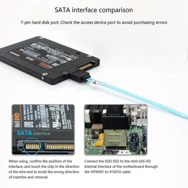 Mini Sas 8087 Til 4 Sata Sas 36p Til Sata3.0 State Hard Disk Datakabel