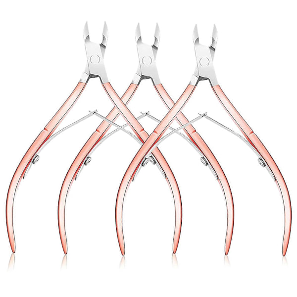 Nagelbandsfräs 3-pack Professionell Nagelbandsborttagare Nagelbandsax Rostfritt Stål Nagelbandsnypset med Vassa Blad Dubbelfjäderklippare för Ma