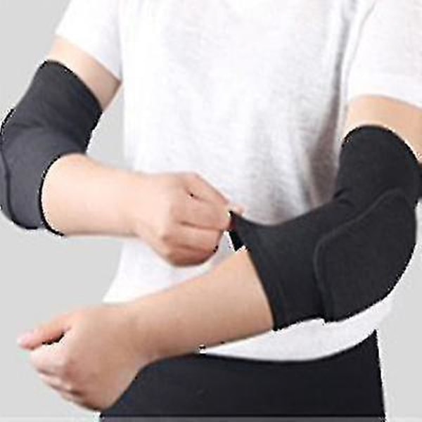 Elastiset kyynärpääsuojat Paksutettu sieni kyynärpää Polvisuojat Koripallo Lentopallo Urheilu Käsivarsi Hihat Aikuiset Lapset 2pcs black XXS