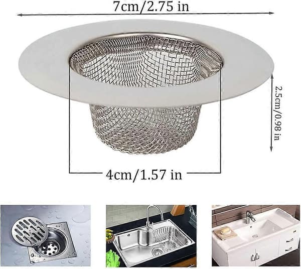 Set med 2 diskhoar, Rostfritt stål, 70 x 25 mm, 40 mm, Silver