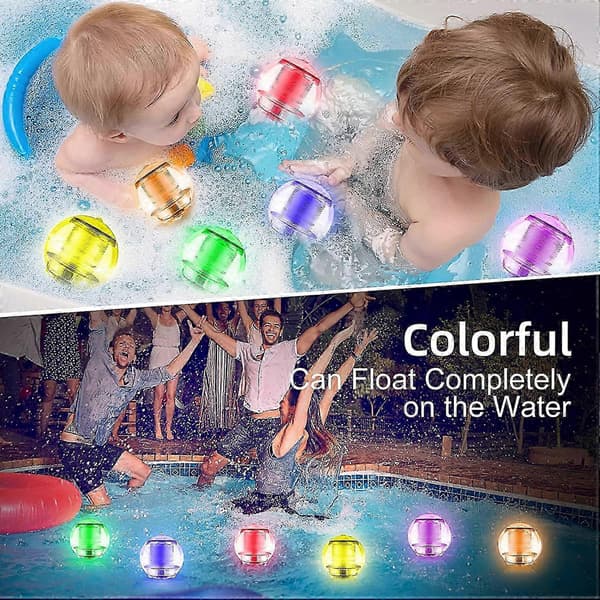 Pool Light, 2 STK 7 Farver Skiftende Solcelle Flydende Damlys, Vandtæt Solcelle Hængende Kuglelys
