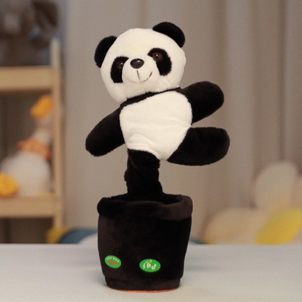 Panda CAN laulaa ja tanssia, äänittää ja oppia puhumaan, sähköinen lumoava kukka-auringonkukkapehmo panda Bluetooth model