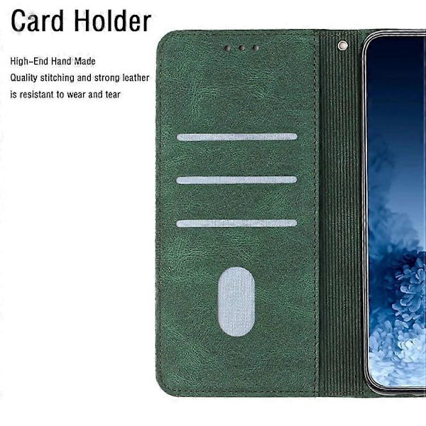 Kompatibelt för Samsung Galaxy S23 Mandala Blomma Präglat PU Läder Ställ Fodral Magnetlås Telefonplånboksskydd Green