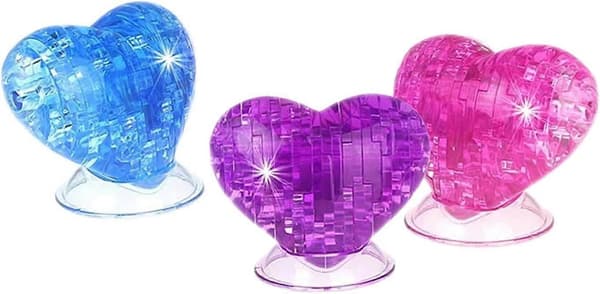 3D Krystal Puslespil Hjerte til Valentinsdagsgave / 3 stk.