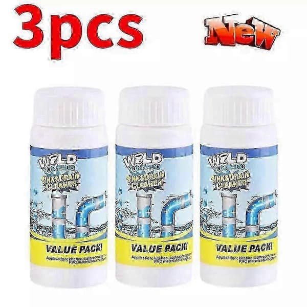 1-3X Vask og Avløpsrens, Wild Tornado Vask og Avløpsrens www 3 pcs