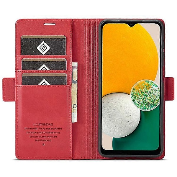 LC.IMEEKE Yhteensopiva Samsung Galaxy A55 5G -kotelo Magneettinen PU-nahkakansi Hardware-logolla Red