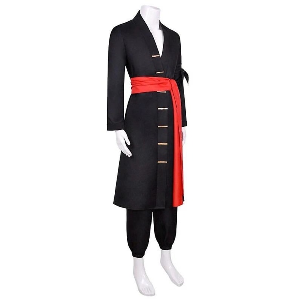 One Piece Roronoa Zoro Cosplay -asu Pirate Hunter Wano Country Zoro Juurou Anime Vaatteet Miesten musta koko asu XS