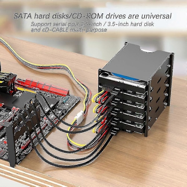 1 til 5 Sata Kabel Splitter Kabel Drev Disk Kabel 4 Pin til 15 Pin Splitter Kabelledning