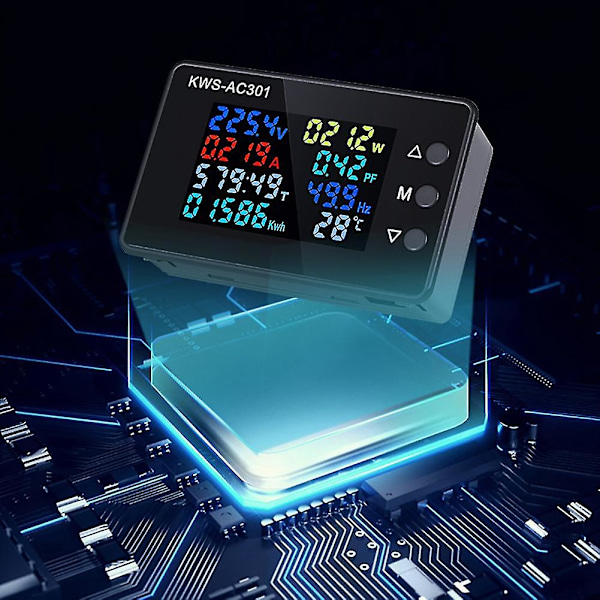 Digitalt Display Strøm Voltmeter 50-300v Ac Wattmeter Multifunksjon Elektrisk Måler Effekt Detektor