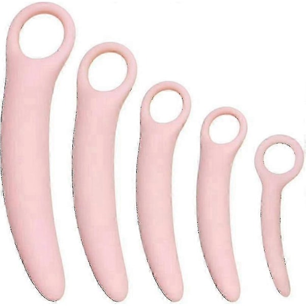 QoQiu 5-pack Silikon Bäckenbottenmuskel Dilatator Träningssats Bäckenstavsmassagerare för Kvinnor Bäckenbottenmuskeltränare, Bäckenbottenförstärkning Yal