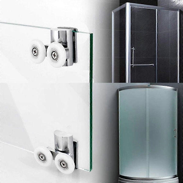 4 stk Dusjdørhjul 23mm Dusjdørruller Kraftig Sink Legering Dobbelthjul For Både Flat Sli SPK