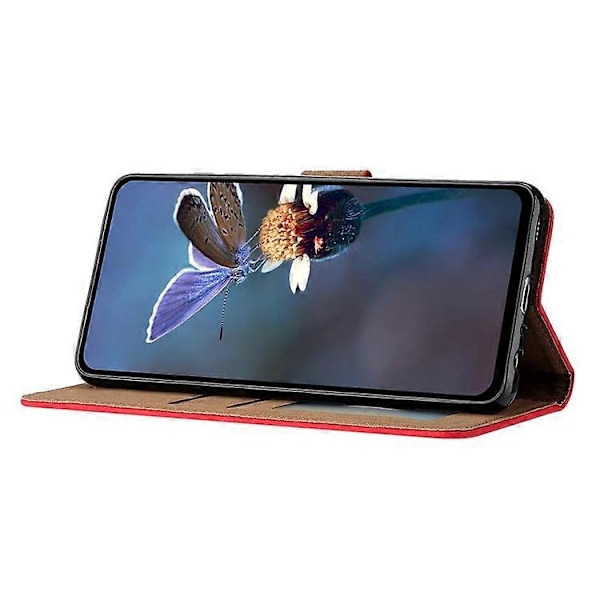 Yhteensopiva Samsung Galaxy S22+ 5G -puhelimelle, lompakkokotelo, folio, läppäkotelo, perhoskuvioitu, roiskesuojattu nahkakansi Red